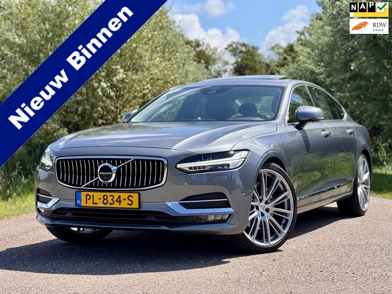 Volvo S90 - 2.0 T6 AWD Inscription NAVI LEDER B&W SCHUIFDAK 21INCH TREKHAAK DEALER ONDERHOUDEN 360o - AutoWereld.nl