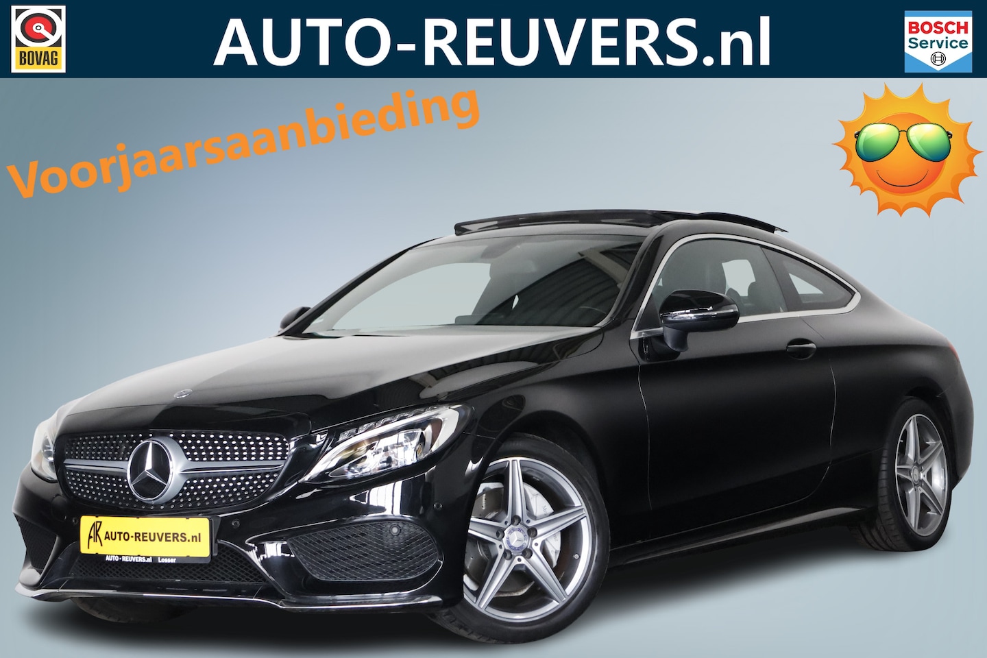 Mercedes-Benz C-klasse Coupé - 180 AMG Line / Opendak / Leder / Navi / LED - AutoWereld.nl