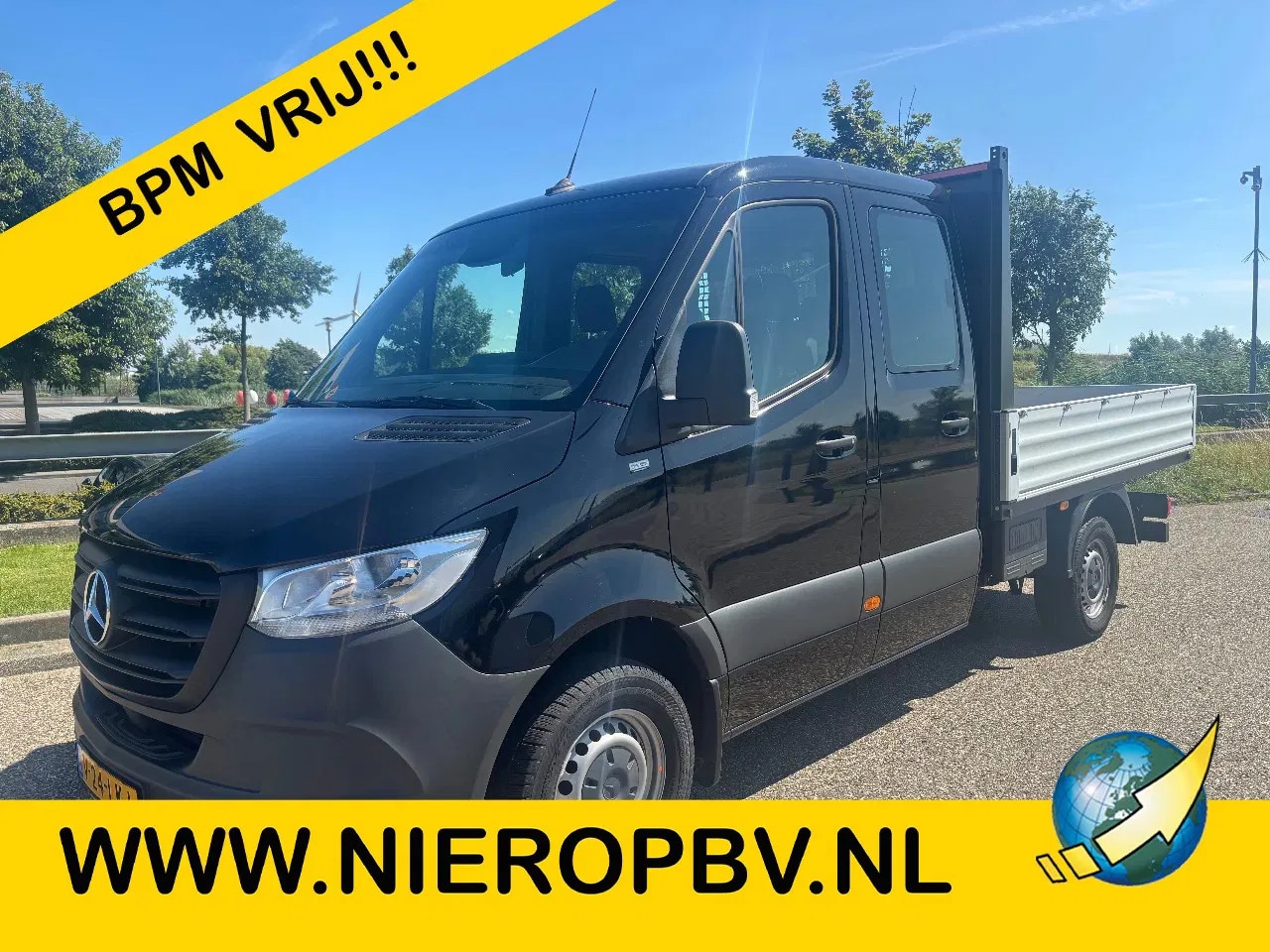 Mercedes-Benz Sprinter - 317CDI Dubbelcabine Openlaadbak Airco 3500KG Trekhaak 16.500KM BPM VRIJ 10 x op voorraad - AutoWereld.nl