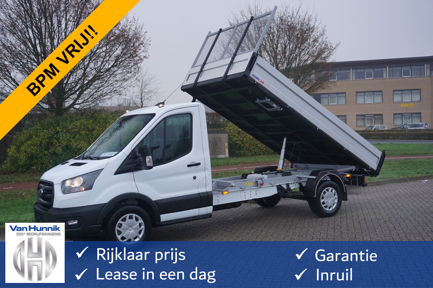 Ford Transit - 350L 3 Zijdige kipper 155PK BPM VRIJ!! Airco, Cruise, Bluetooth, Omvormer!! NR. 679 - AutoWereld.nl