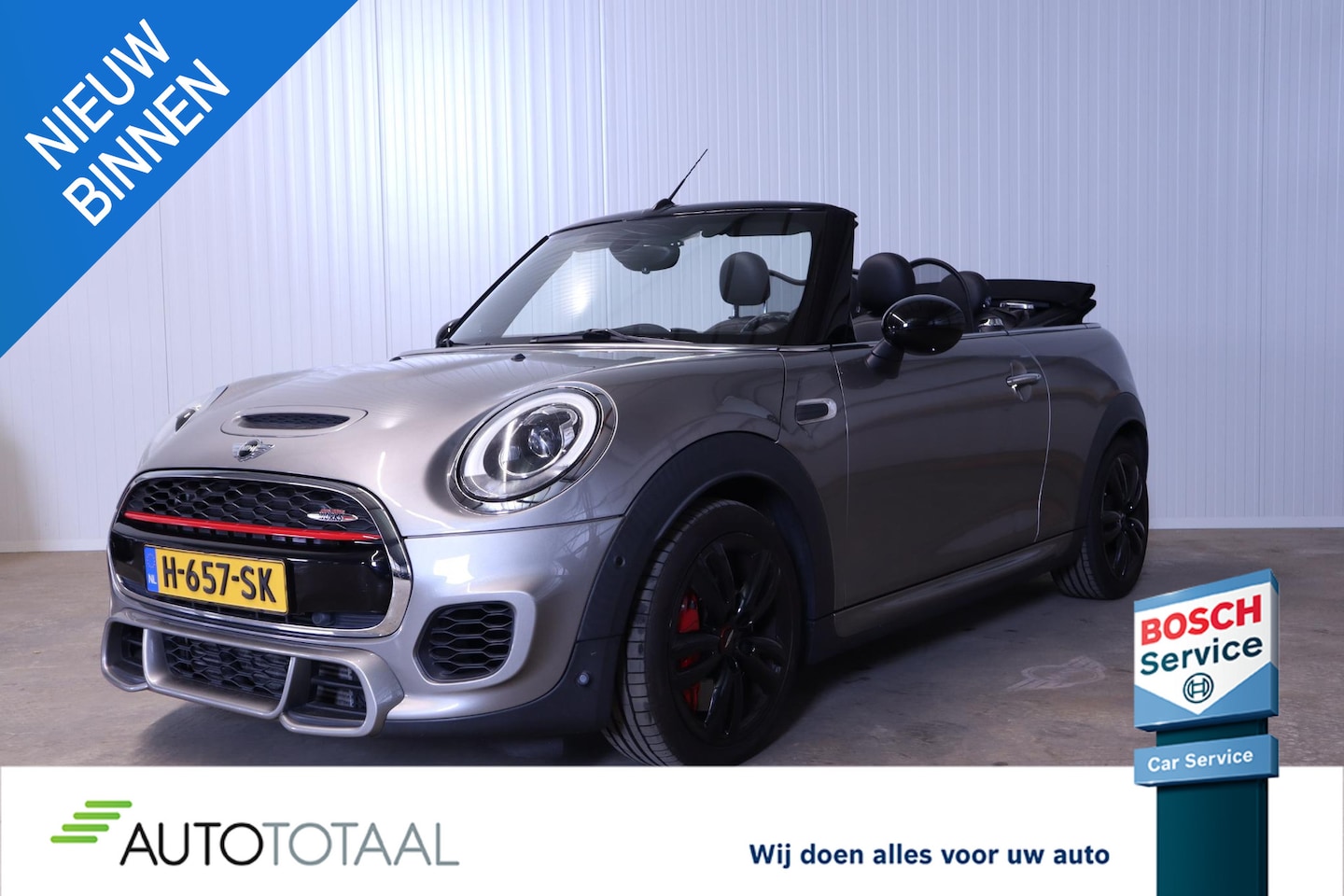 MINI Cabrio - Mini 2.0 JCW Chili CRUISE - PDC - CAM - H&K - LEDER - STOELVERWARMING - AutoWereld.nl