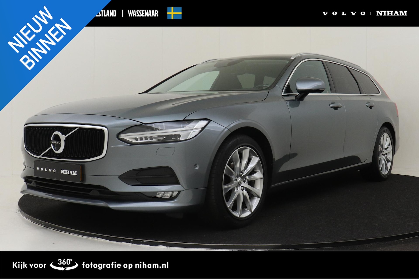 Volvo V90 - T5 AUT. MOMENTUM -360°CAM|HEAD-UP DISP.|TREKHAAK|AUT.PARKEREN|ADAP.LED|STANDKACHEL - AutoWereld.nl