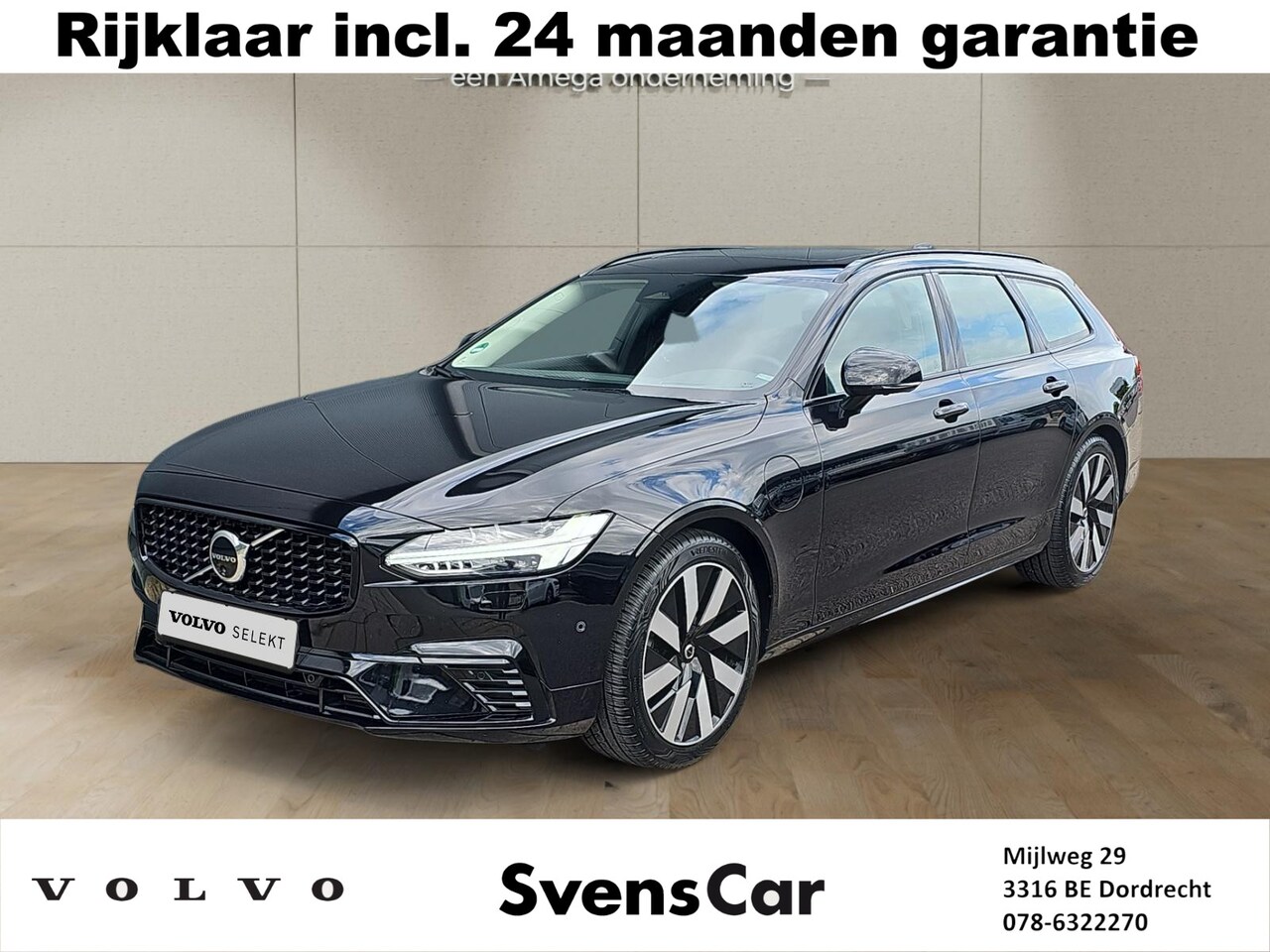 Volvo V90 - 2.0 T6 Plug-in hybrid AWD Ultra Dark | Trekhaak | Gelaagd glas | Harman/Kardon Audio | Pan - AutoWereld.nl