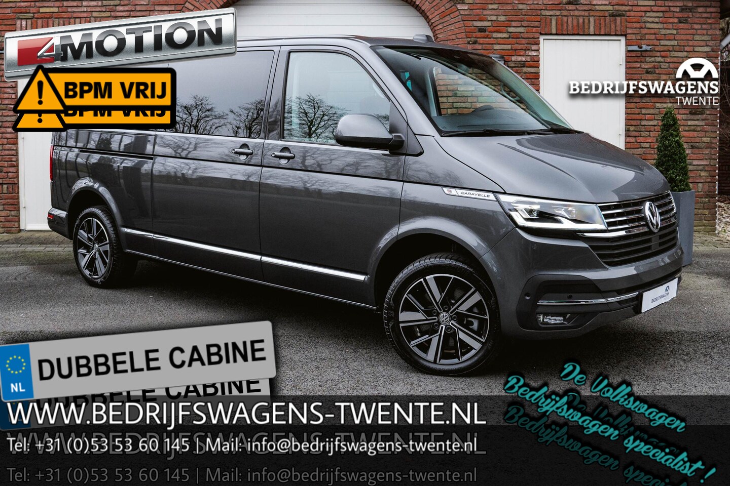 Volkswagen Transporter Caravelle - T6.1 2.0 TDI 204 PK DSG L2H1 DUB/CAB A-Klep ACC | LED | Leder |  | Privacy glass | - AutoWereld.nl