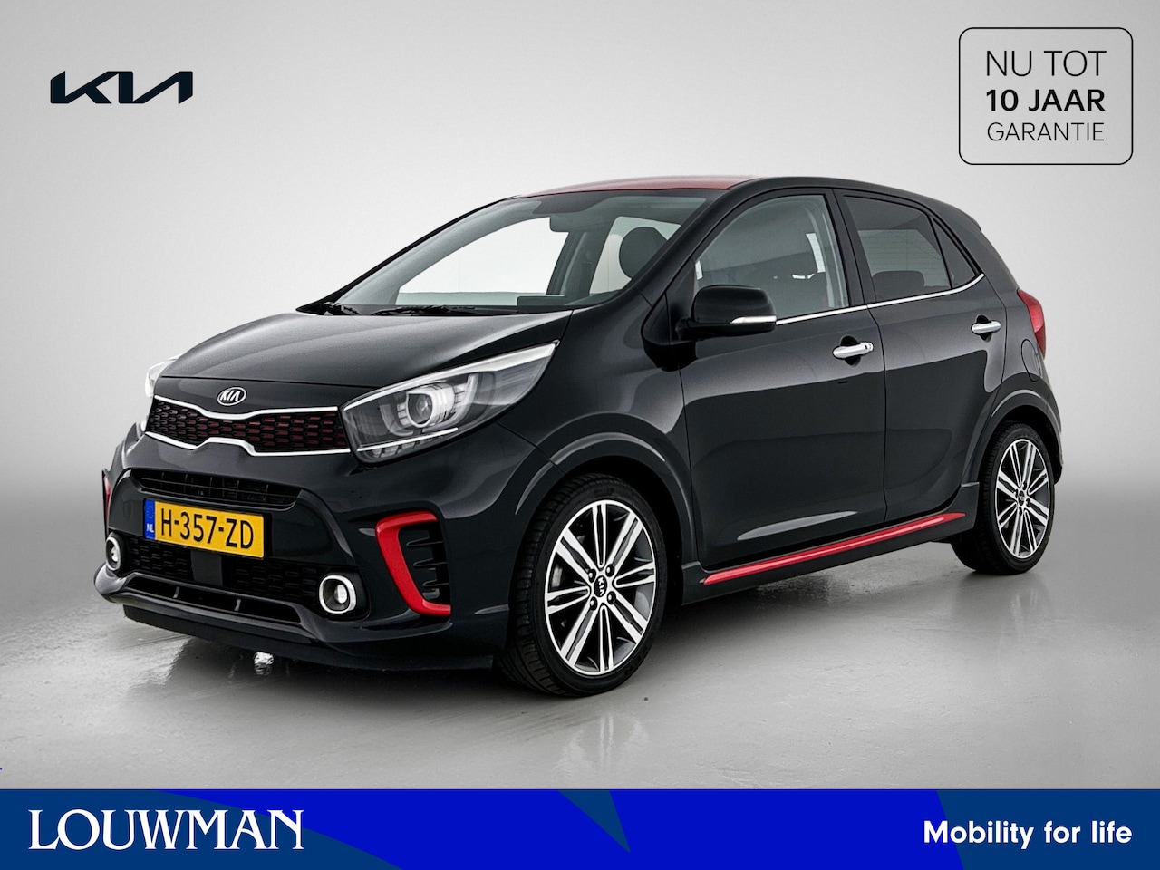 Kia Picanto - 1.0 T-GDI GT-Line | Leder | Airco | Rood accenten | - AutoWereld.nl