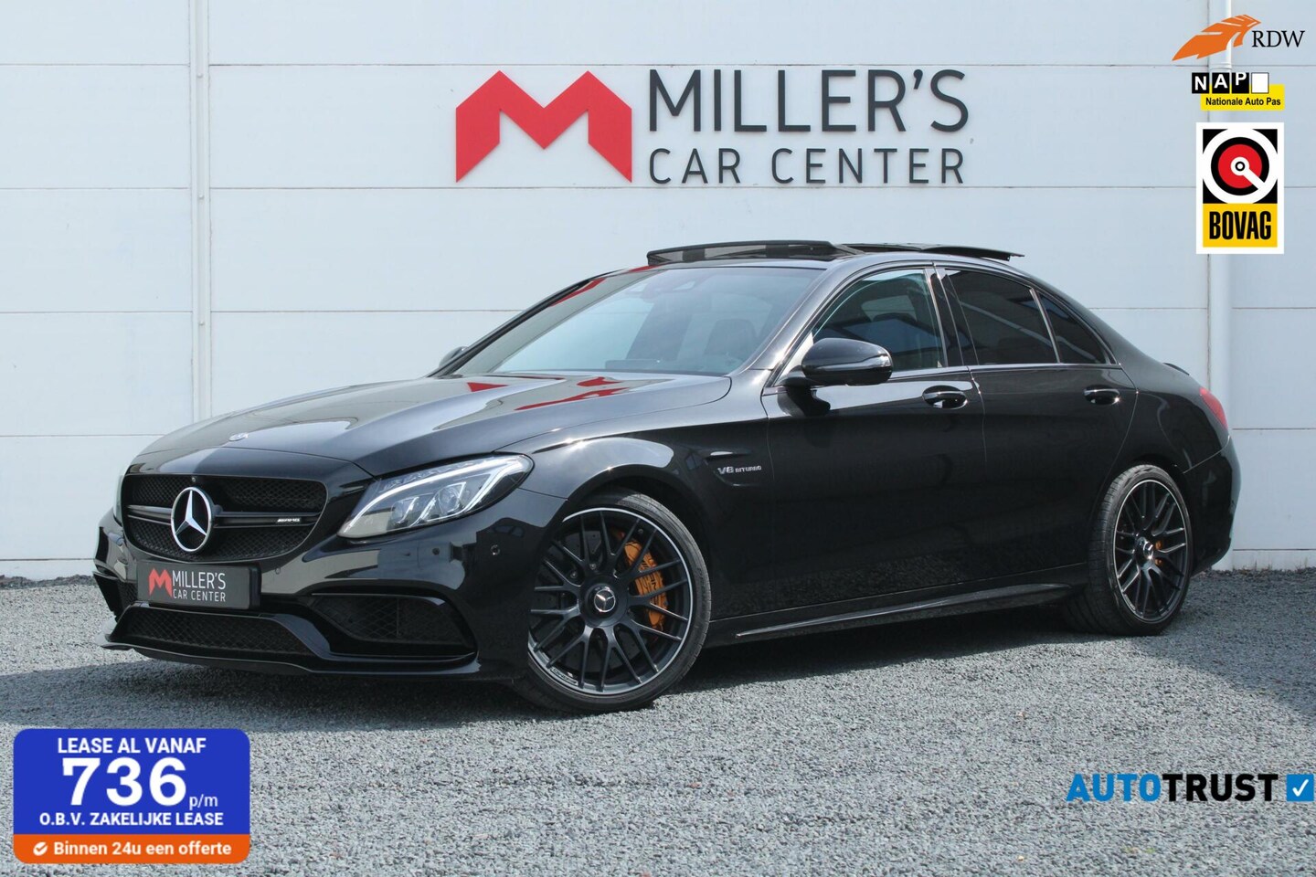 Mercedes-Benz C-klasse - AMG C63S Pano Luchtvering Kuipstoelen HUD - AutoWereld.nl