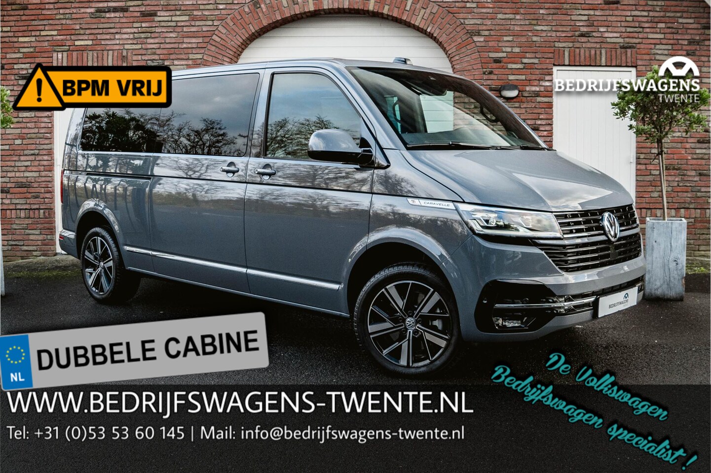 Volkswagen Transporter Caravelle - T6.1 2.0 TDI 204 PK DSG L2H1 DUB/CAB A-KLEP ACC | ALPINE Audio | Leder | Side Assist | Alc - AutoWereld.nl