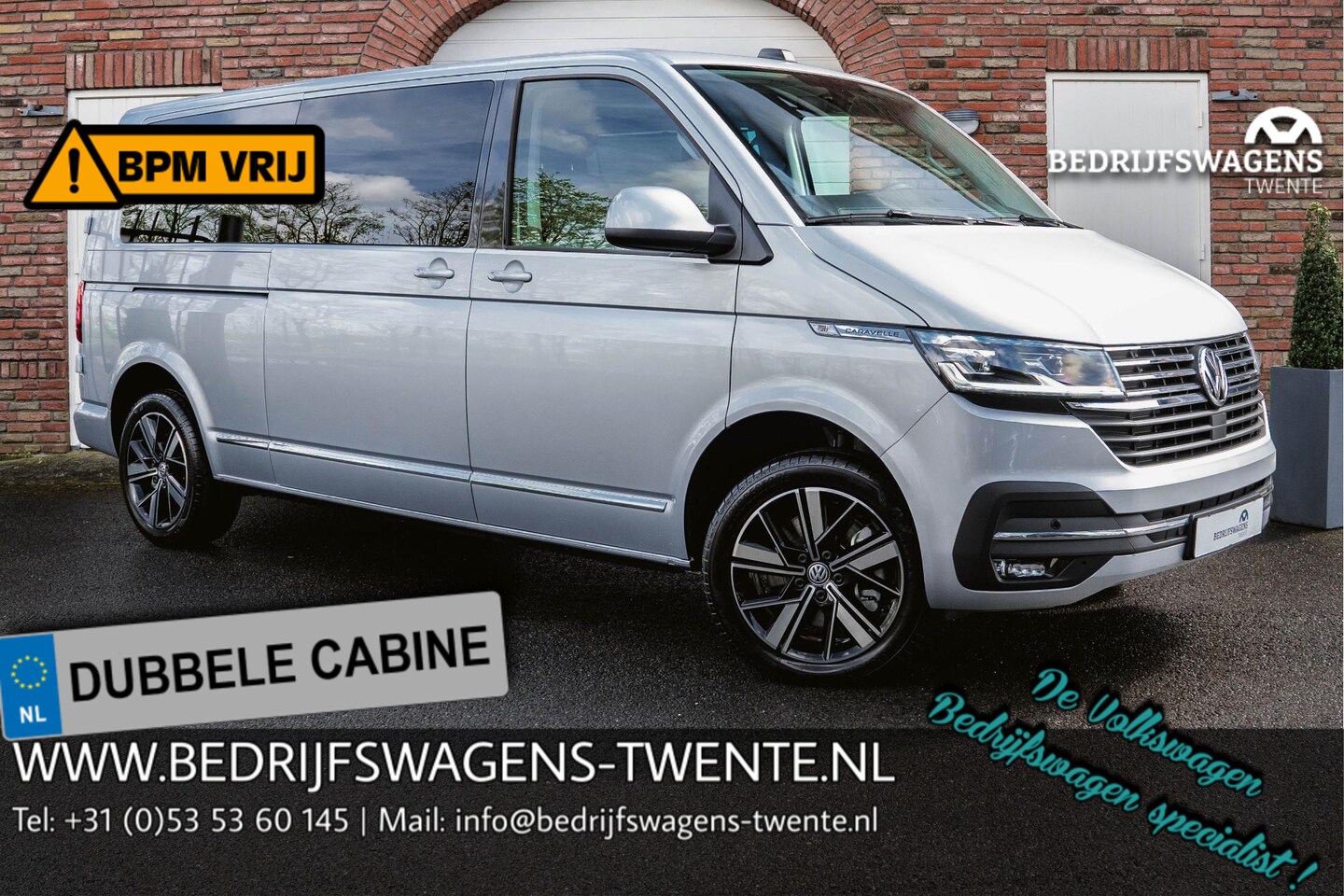 Volkswagen Transporter Caravelle - T6.1 2.0 TDI 204 PK DSG L2H1 DUB/CAB A-Deuren ACC | LED | Leder | Apple Carplay/ Android A - AutoWereld.nl