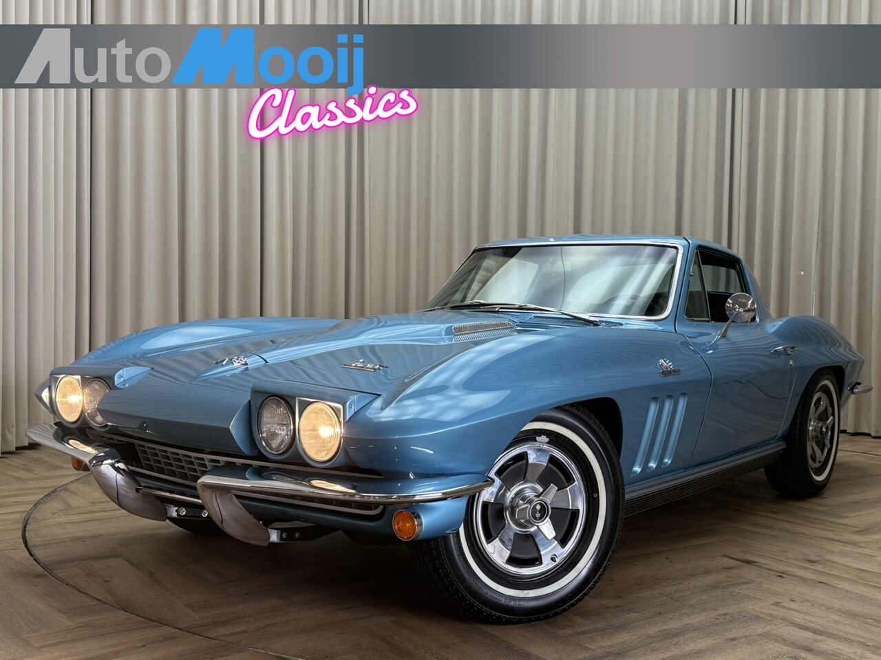 Corvette C2 - Chevrolet 427 Big Block / 425 BHP / Turbo-Jet / 4-Speed Manual / Nassau Blue / Restored / - AutoWereld.nl