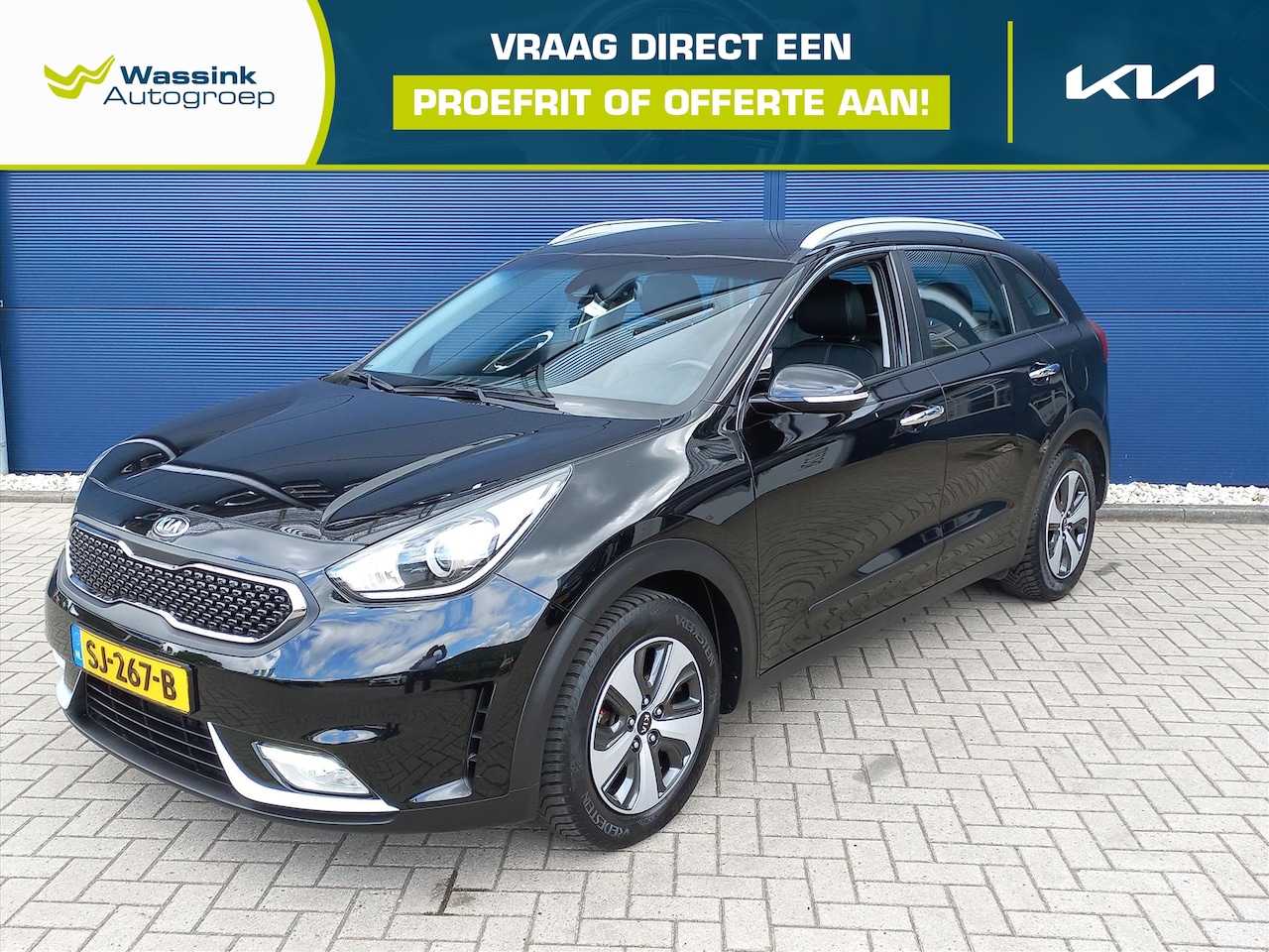 Kia Niro - 1.6 HYBRIDE AUTOMAAT DYNAMIC, CLIMA/NAVI/CAMERA + TREKHAAK (1300kg) - AutoWereld.nl