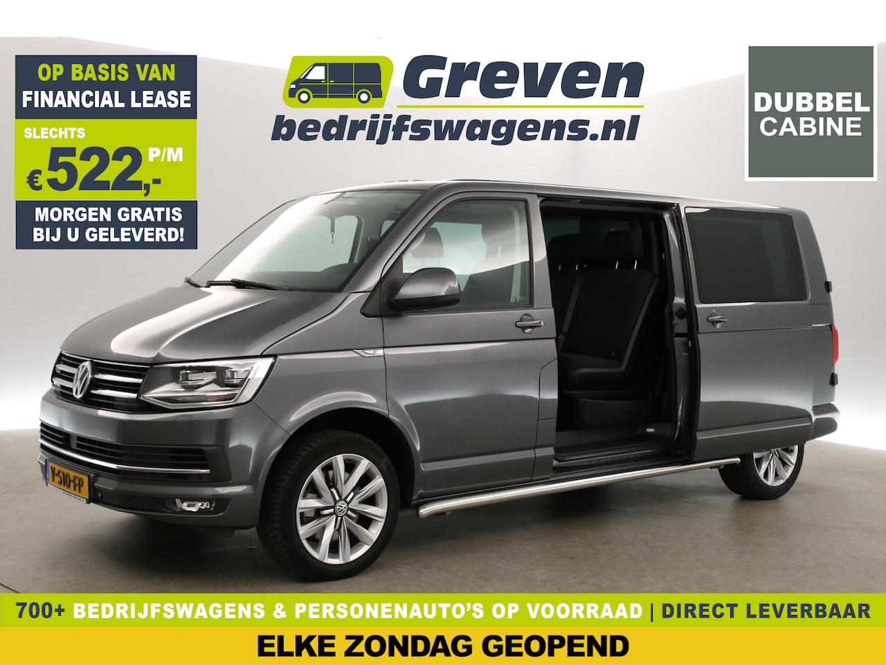 Volkswagen Transporter - 2.0 TDI L2H1 | 204PK | MARGE! | Pano | Dubbele Cabine | 5 Persoons | DSG Automaat Airco LE - AutoWereld.nl