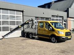 Ford Transit - 310 2.2 TDCI L3 126pk Laadkraan Hiab 023 T3 Airco Dubbele cabine Trekhaakhaak 2800kg Open