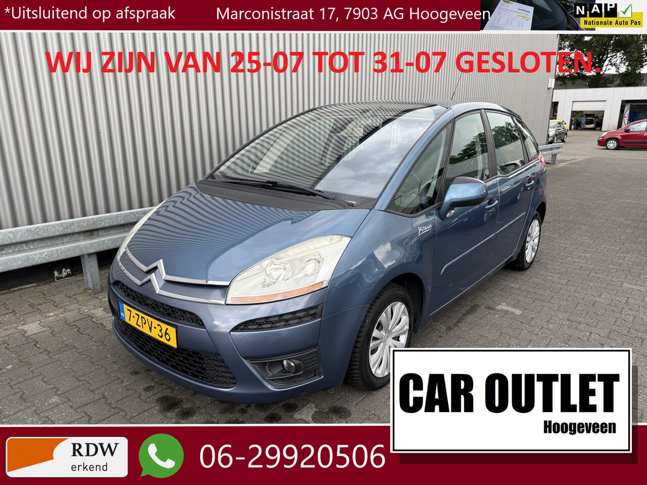 Citroën C4 Picasso - 1.6 VTi Ambiance 5p. 148Dkm.NAP, Clima, CC, Kenwood Audio, PDC, – Inruil Mogelijk – - AutoWereld.nl