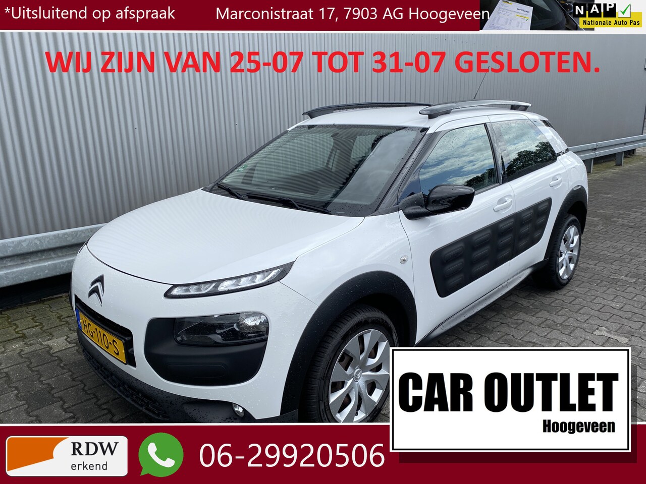 Citroën C4 Cactus - 1.2 PureTech Feel 126Dkm.NAP, A/C, CC, Bluetooth, nw. APK – Inruil Mogelijk – - AutoWereld.nl