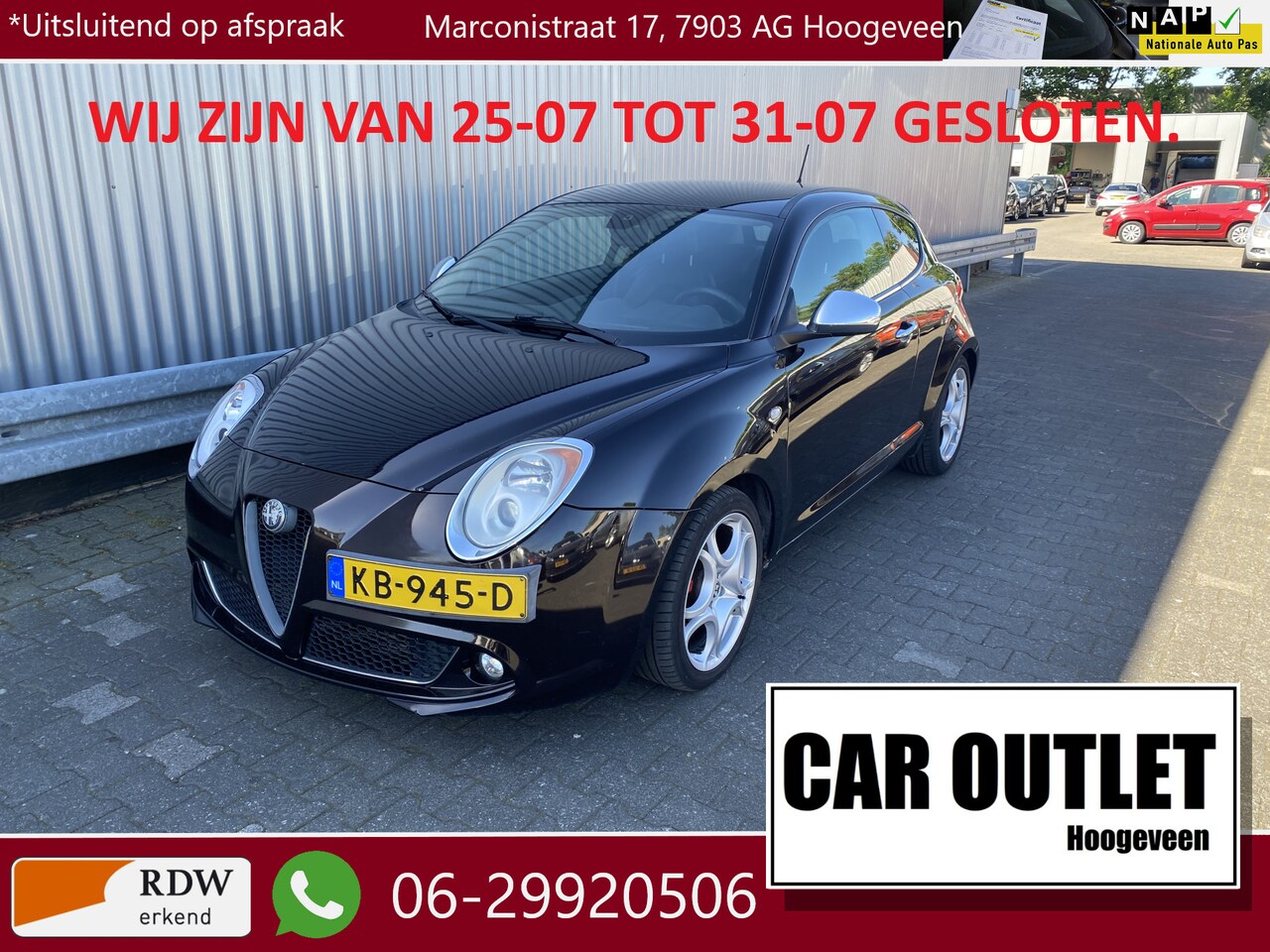 Alfa Romeo MiTo - 1.4 T Progression Leer, Clima, CC, Bluetooth, LM, nw. APK – Inruil Mogelijk – - AutoWereld.nl