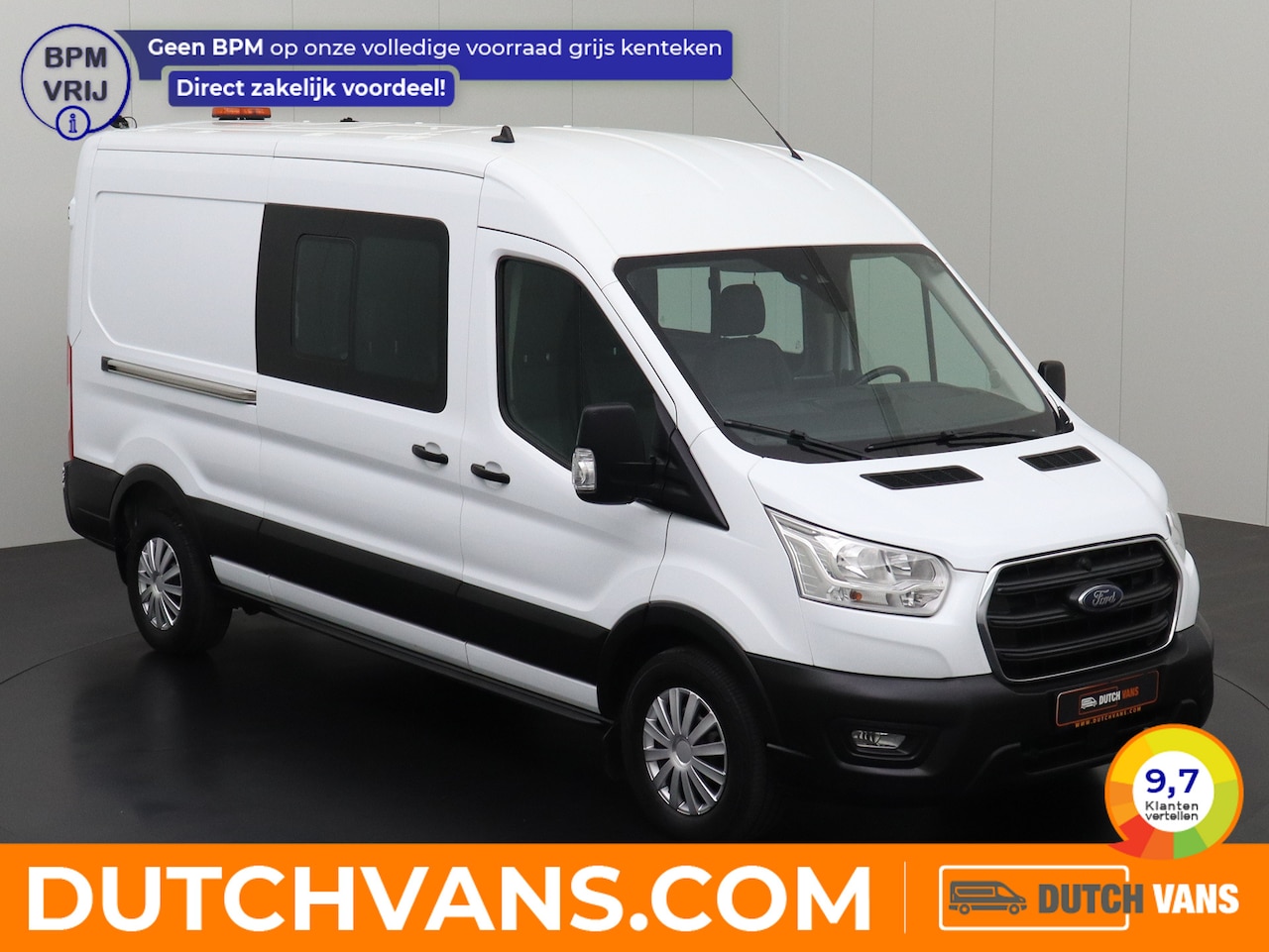 Ford Transit - 2.0TDCI 130PK L2H2 Dubbele Cabine | 7-Persoons | Leder | Navigatie | Camera | Airco | Crui - AutoWereld.nl