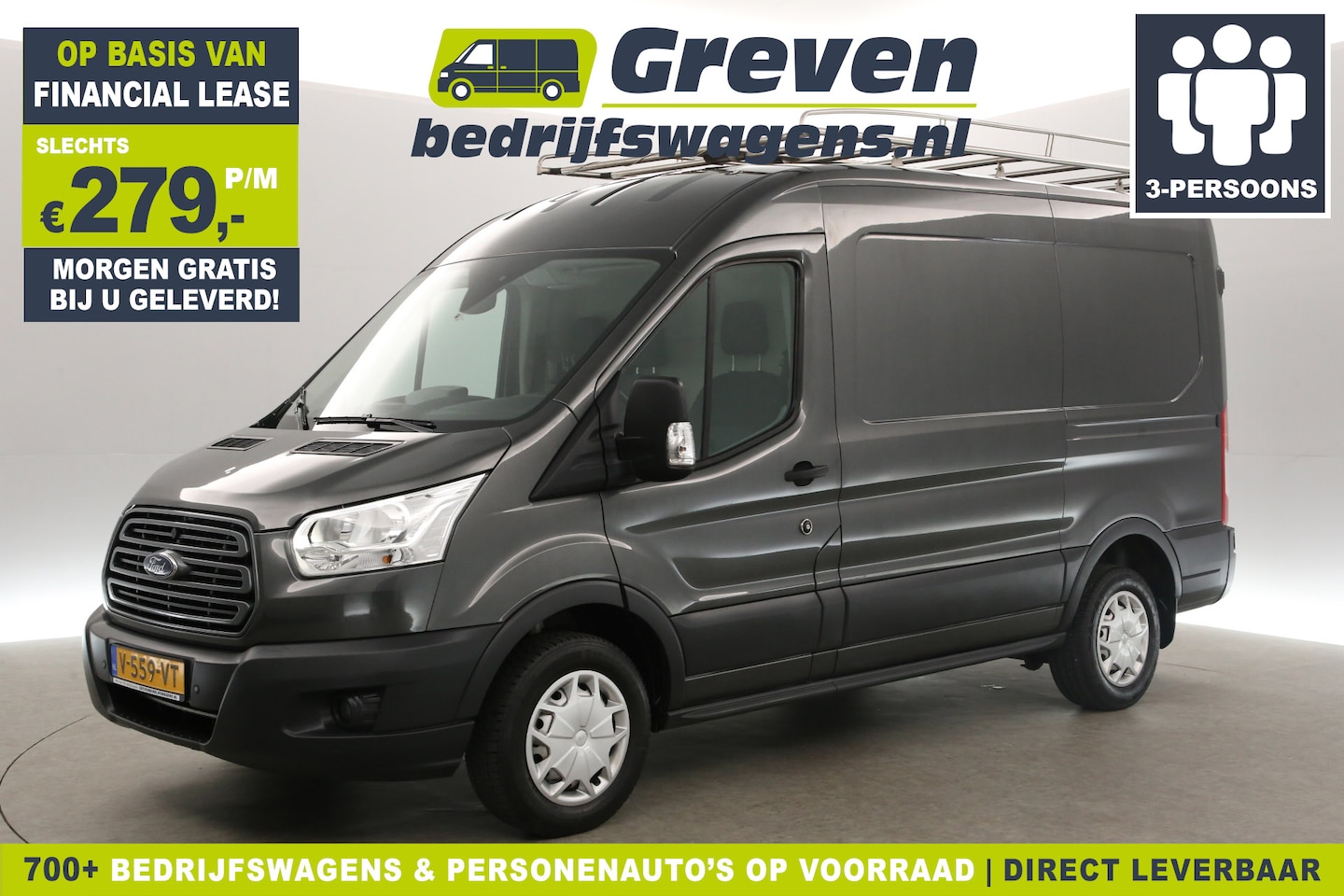 Ford Transit - 330 2.0 TDCI L2H2 Trend 170PK 2800KG Trekgew. Airco Camera Cruise Imperiaal PDC 3 Persoons - AutoWereld.nl