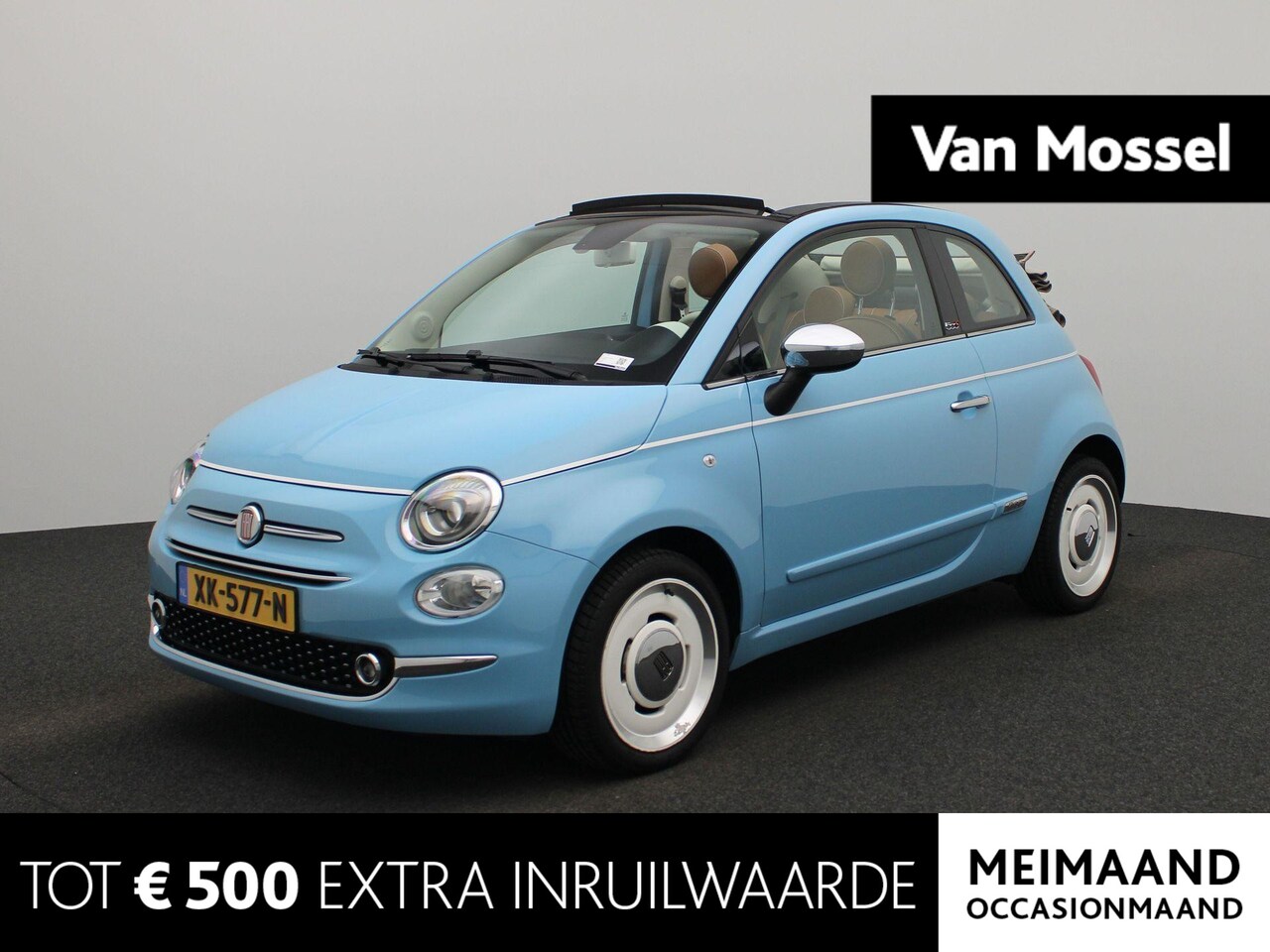 Fiat 500 C - 0.9 TwinAir Turbo Spiaggina 58 | Exclusieve uitvoering | Navigatie | Airco | Leder - AutoWereld.nl