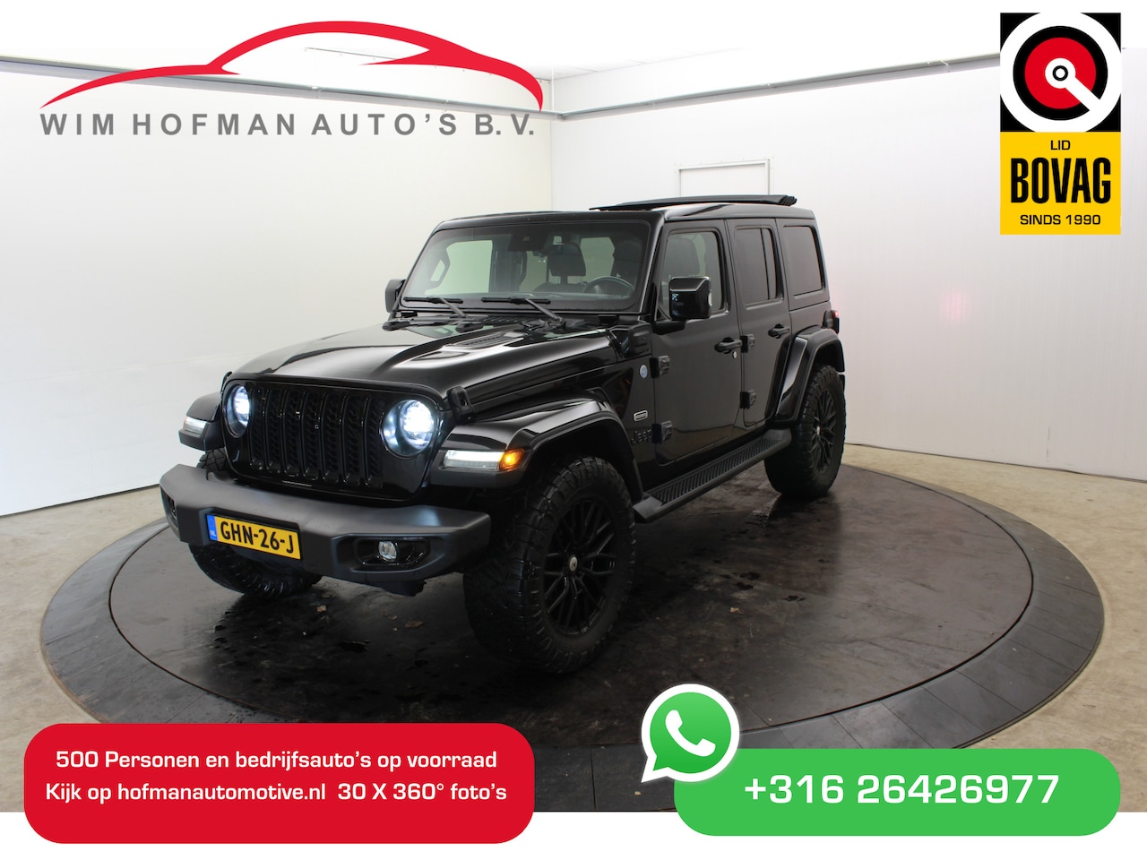 Jeep Wrangler Unlimited - 4xe 380 80th Anv. Overland Black on Black | Asanti velgen 20" | Dealeronderhouden - AutoWereld.nl