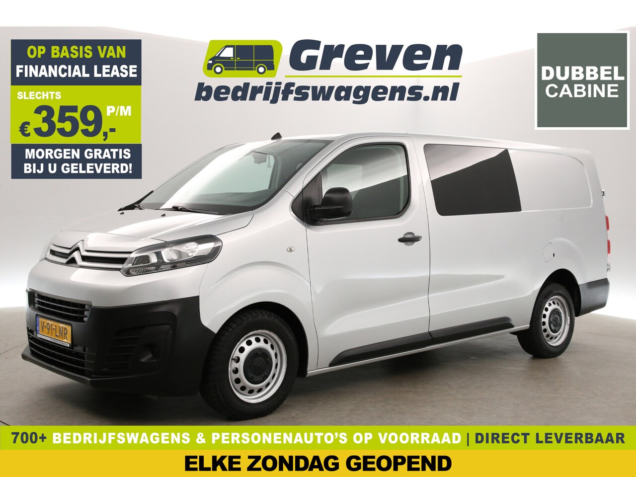 Citroën Jumpy - 2.0 BlueHDI L3H1 | MARGE! | Dubbele Cabine | 5 Persoons | Airco Cruise Carplay Navi PDC Tr - AutoWereld.nl