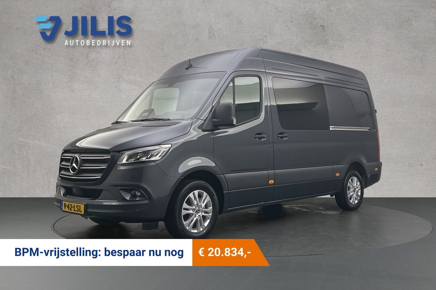 Mercedes-Benz Sprinter - 319 CDI L2H2 Dubbel Cabine | Automaat | Dubbel schuifdeur | Led | Camera | Adaptief cruise - AutoWereld.nl