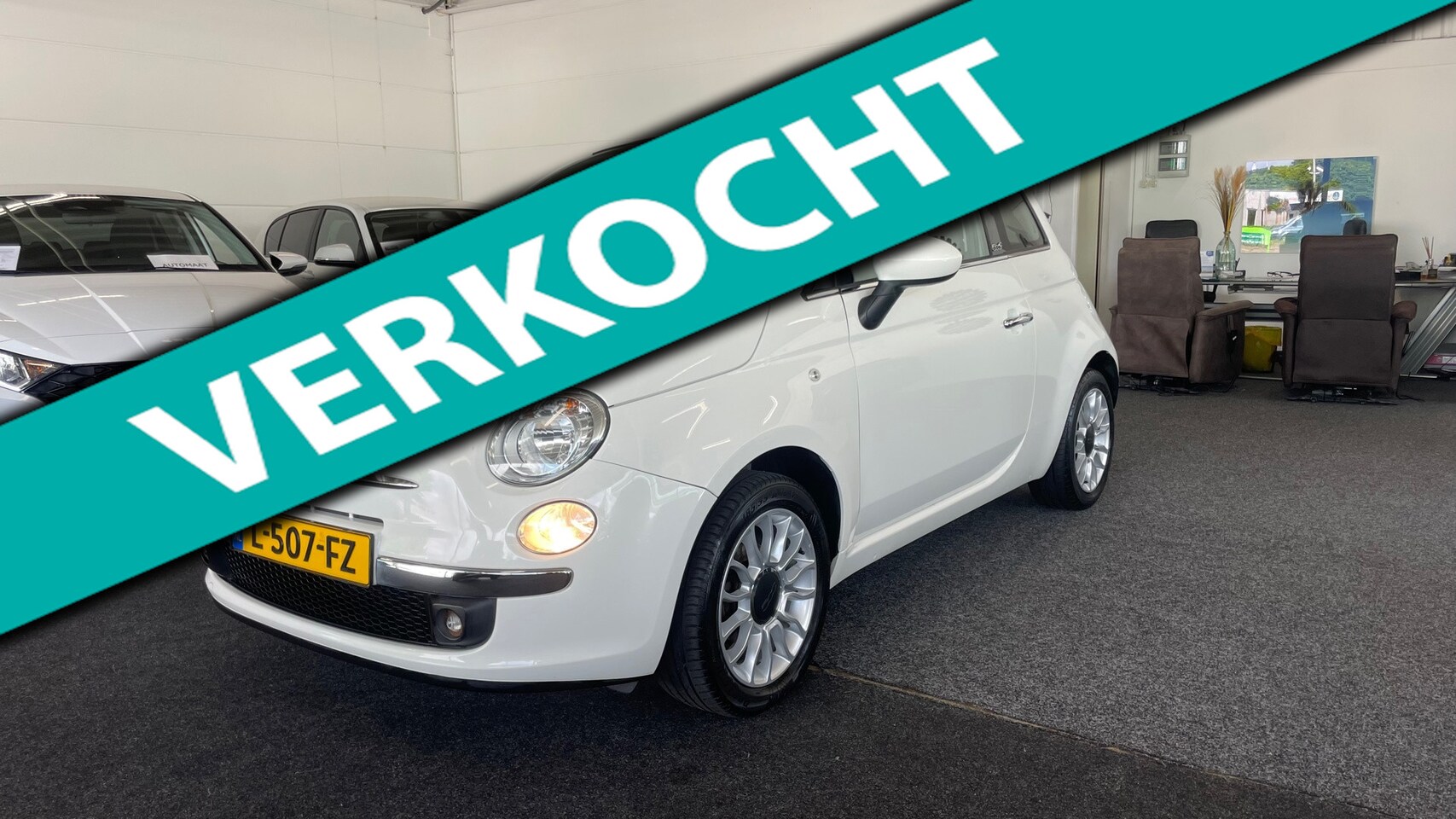 Fiat 500 C - 1.2 Lounge 1.2 Lounge, Cabriolet, Airco, Lichtmetaal. - AutoWereld.nl