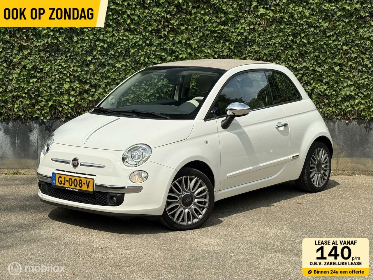 Fiat 500 C - 0.9 TwinAir Turbo | Cabrio | Carplay | Leder - AutoWereld.nl