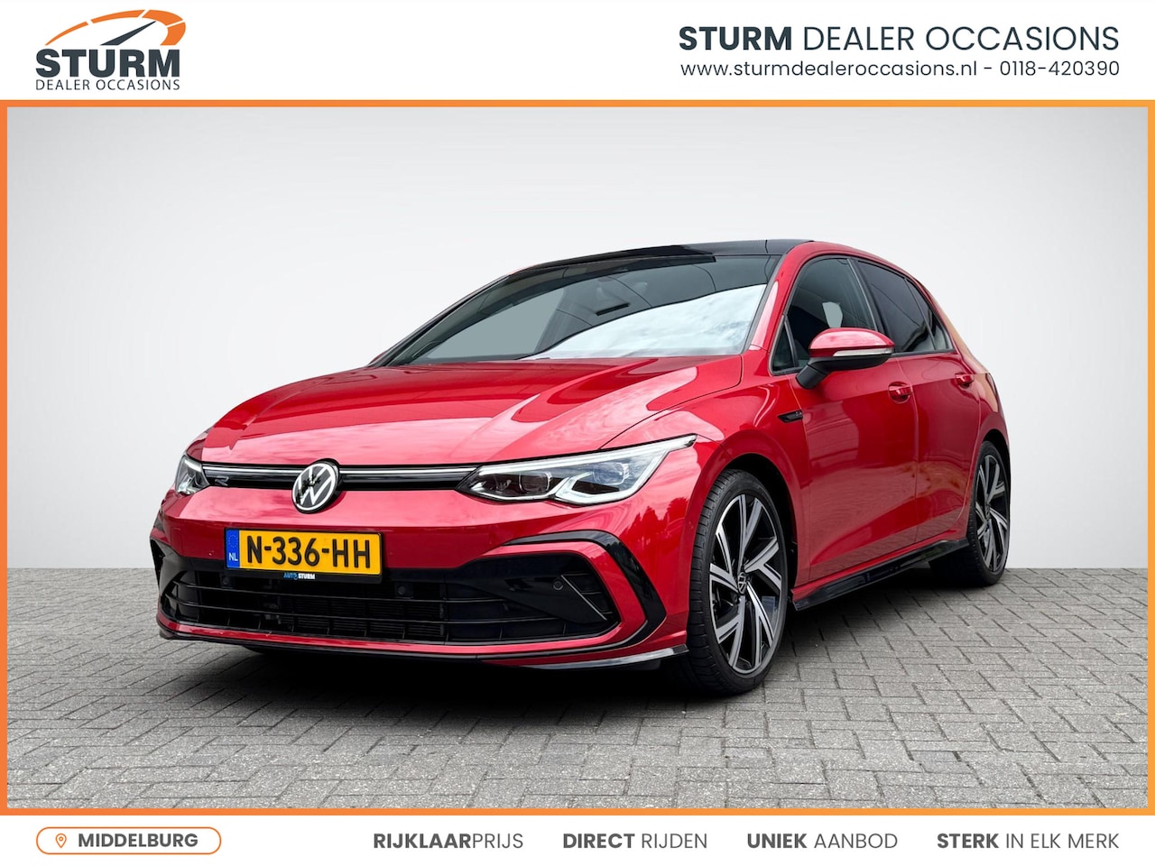 Volkswagen Golf - 1.5 eTSI R-Line NL-Auto! | Panoramadak | Harman/Kardon | Sportstoelen | Full-LED | Navigat - AutoWereld.nl