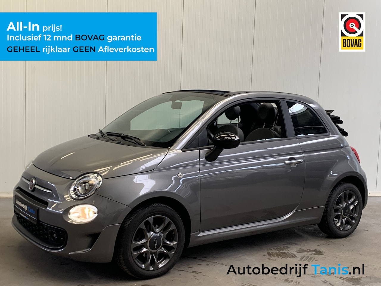 Fiat 500 C - 1.0 Hybrid Sport AIRCO-LEDER-NAVI by CARPLAY-CRUISE-LMV - AutoWereld.nl