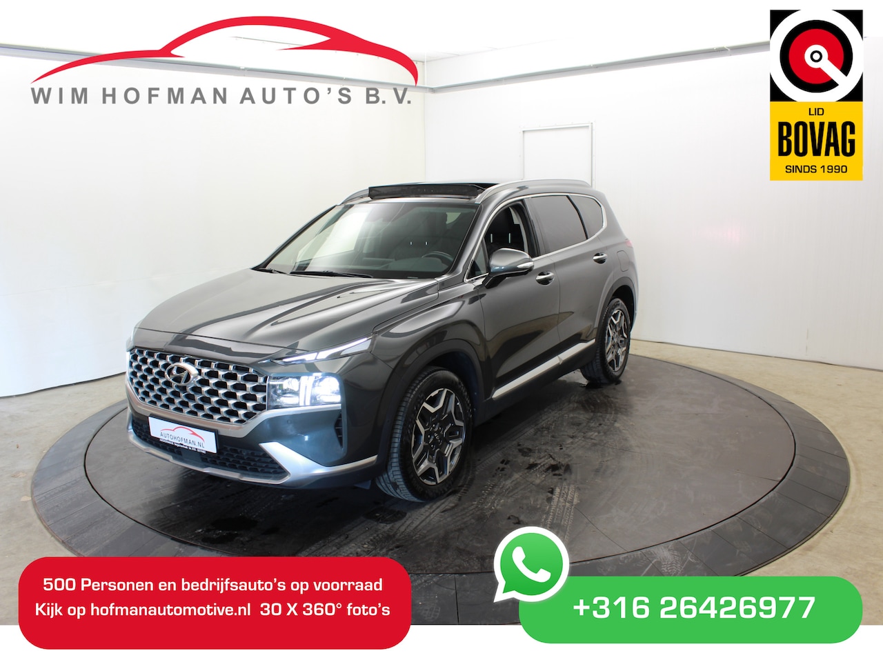 Hyundai Santa Fe - 1.6 T-GDI PHEV Premium Sky Pano 360 Cam El. Klep Mem Seats - AutoWereld.nl