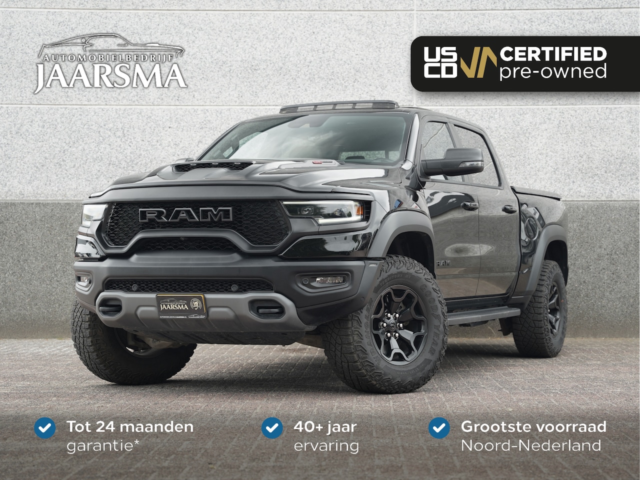 Dodge Ram 1500 - 6.2 V8 712pk 4x4 Crew Cab TRX |PRINS LPG 200L |Panoramadak |Red Accent pack |Adaptive Crui - AutoWereld.nl