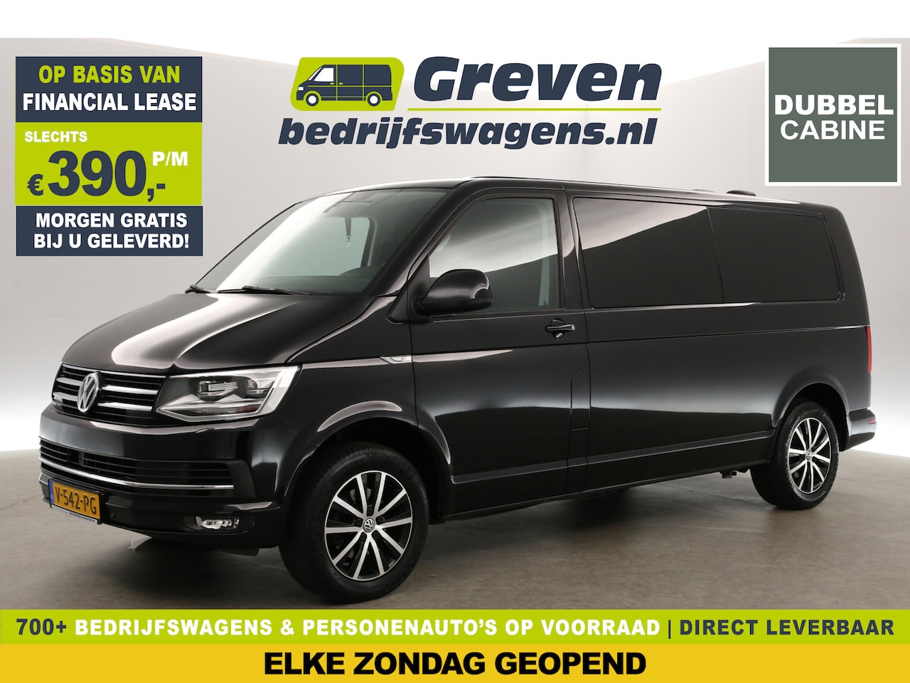 Volkswagen Transporter - 2.0 TDI L2H1 | Dubbele Cabine | 5 Persoons | 140PK Airco ACC Camera Carplay PDC 17''LMV Tr - AutoWereld.nl