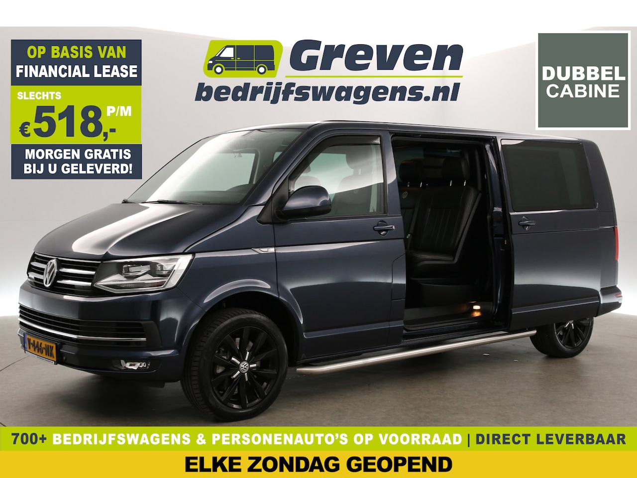 Volkswagen Transporter - 2.0 TDI L2H1 | Dubbele Cabine | 5 Persoons | 204PK DSG Automaat Camera Carplay LED 2xSchui - AutoWereld.nl
