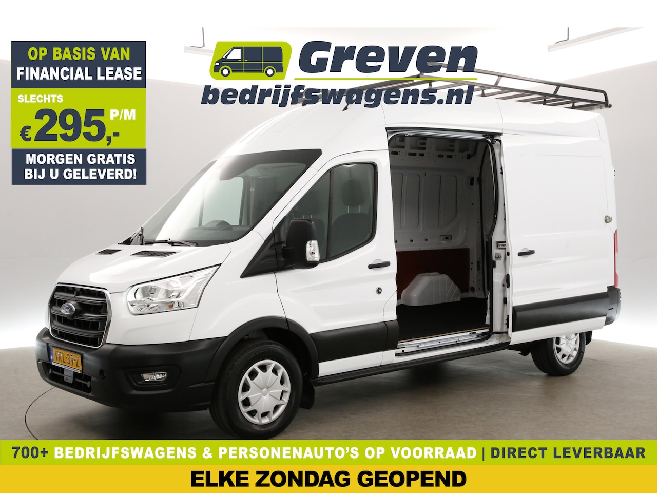 Ford Transit - 350 2.0 TDCI L3H3 Airco Cruise Trekhaak PDC 3 Persoons 2xSchuifdeur Imperiaal - AutoWereld.nl