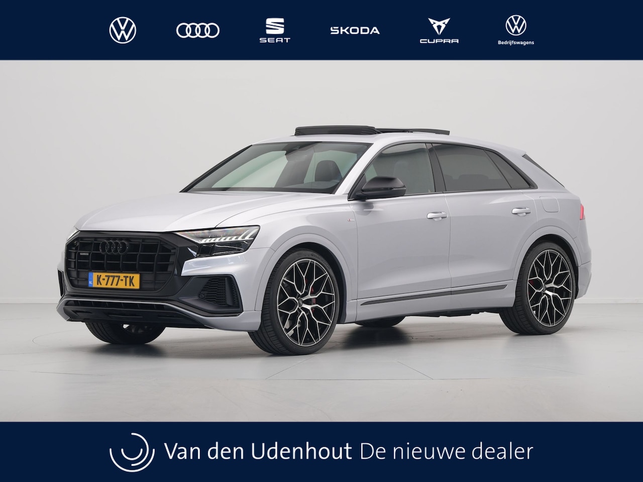 Audi Q8 - 55 TFSI e quattro S-Line Panorama Matrix Led Camera Luchtvering Stoelverwarming Navigatie - AutoWereld.nl