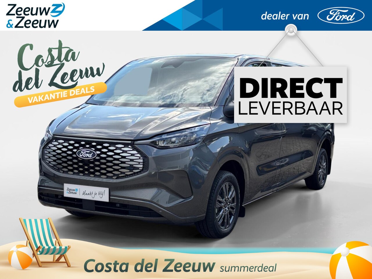 Ford E-Transit Cust. - 340 L2H1 Limited 65 kWh | VOORRAAD! | Elektrische Trekhaak | 2-zits | Navigatie | 17 inch - AutoWereld.nl