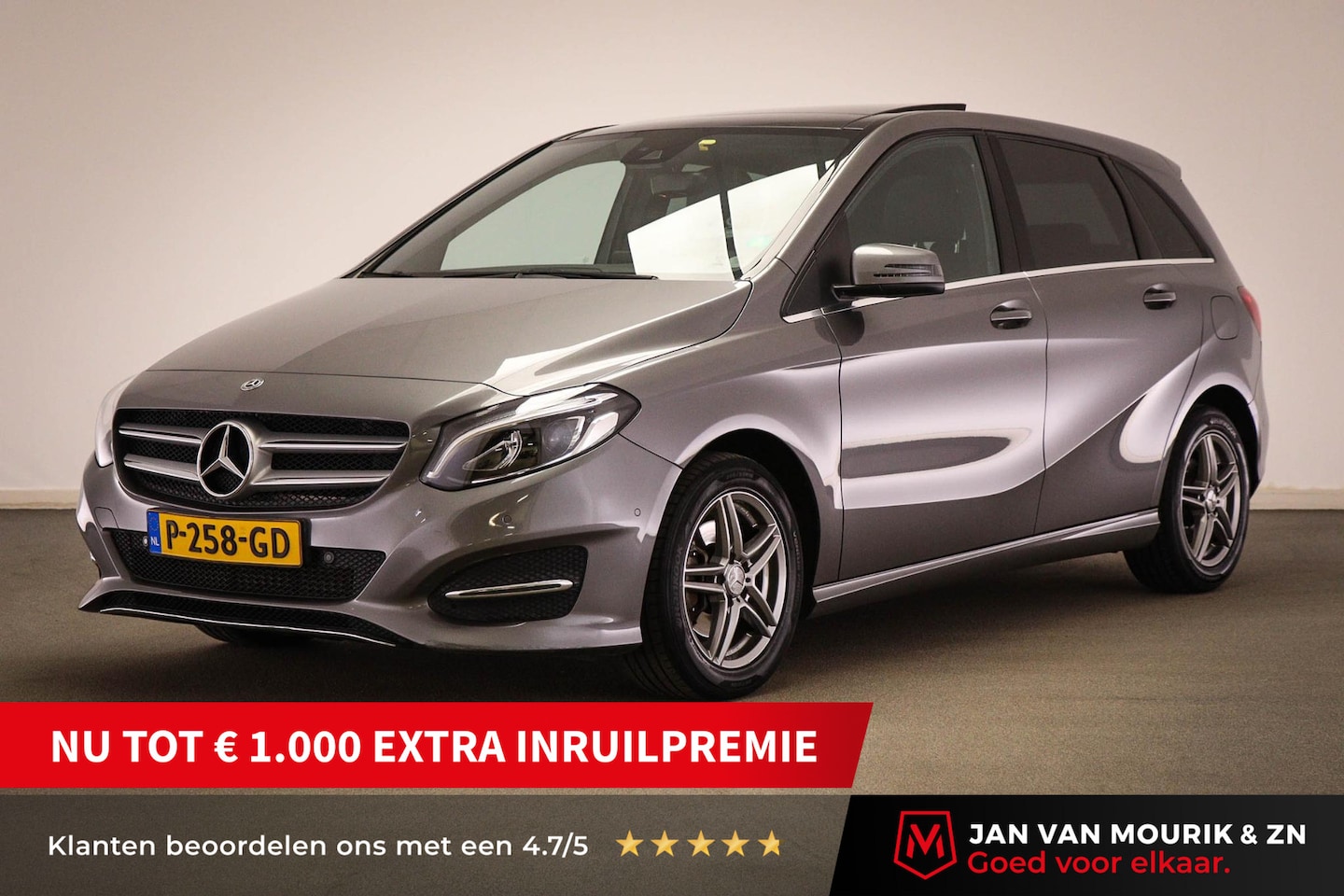 Mercedes-Benz B-klasse - 180 Business Solution | PANORAMADAK | LED | HALF LEDER | NAVIGATIE - AutoWereld.nl