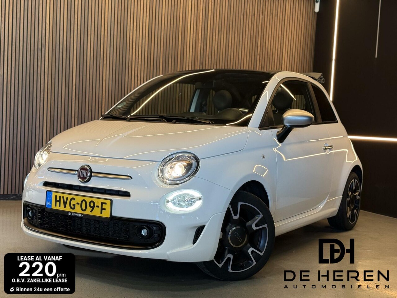 Fiat 500 - 1.0 Hybrid Rockstar LED Cabrio 12 MND GR,leer,airco - AutoWereld.nl