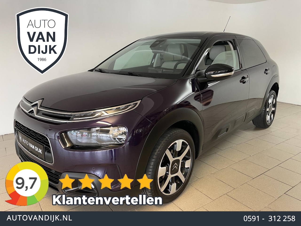 Citroën C4 Cactus - 1.2 Shine 110PK AUTOMAAT AIRCO CLIMA NAVI CRUISE PANO LEER STOELVERW PDC CAM 1STE EIG NIEU - AutoWereld.nl