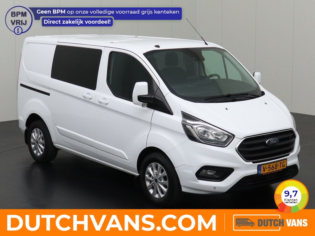 Ford Transit Custom - 2.0TDCI 130Pk Limited Dubbele Cabine | 2xSchuifdeur | Navigatie | Camera | Airco | Cruise - AutoWereld.nl