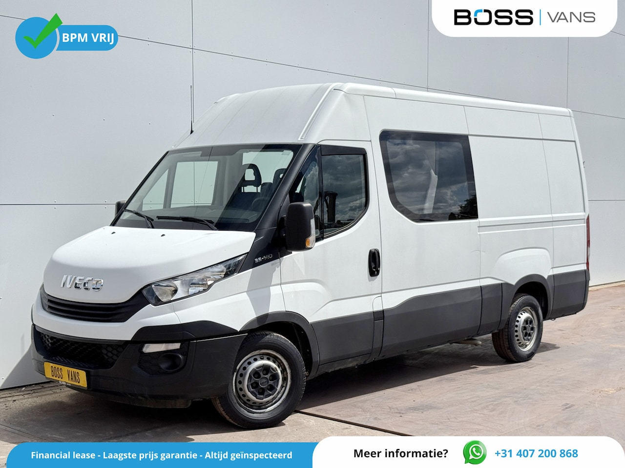 Iveco Daily - 35S14 2.3 L2H2 Dubbele Cabine 7 Stoelen Airco Cruise Control Trekhaak 3.5t Lucht geveerde - AutoWereld.nl