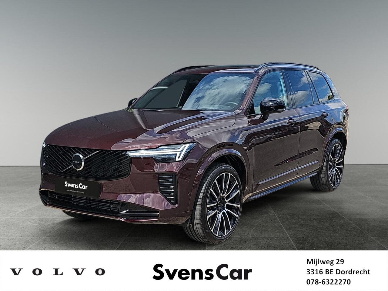 Volvo XC90 - 2.0 T8 Plug-in hybrid AWD Ultra Dark | Mulberry Red | Luchtvering | Bowers & Wilkins Audio - AutoWereld.nl