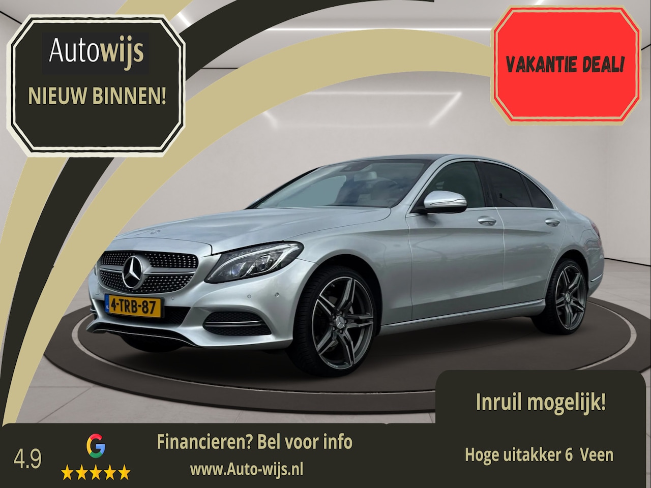 Mercedes-Benz C-klasse - 180 Ambition|LED|NL AUTO|LM-Velg|Goed onderhouden - AutoWereld.nl