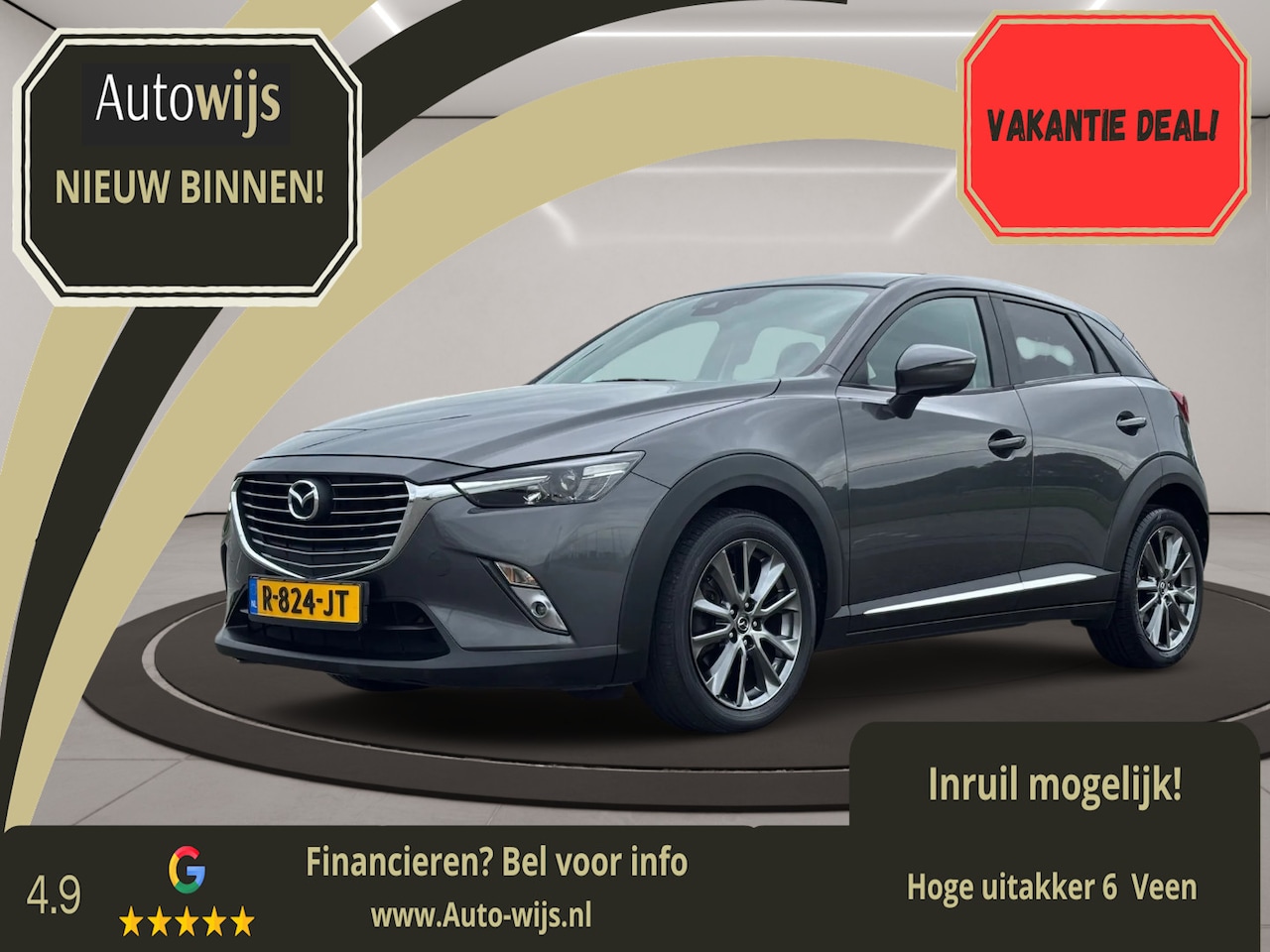 Mazda CX-3 - 2.0 SkyActiv-G 120 GT-M|Leder|AUT|Camera|HUD|Elektrische stoelen - AutoWereld.nl