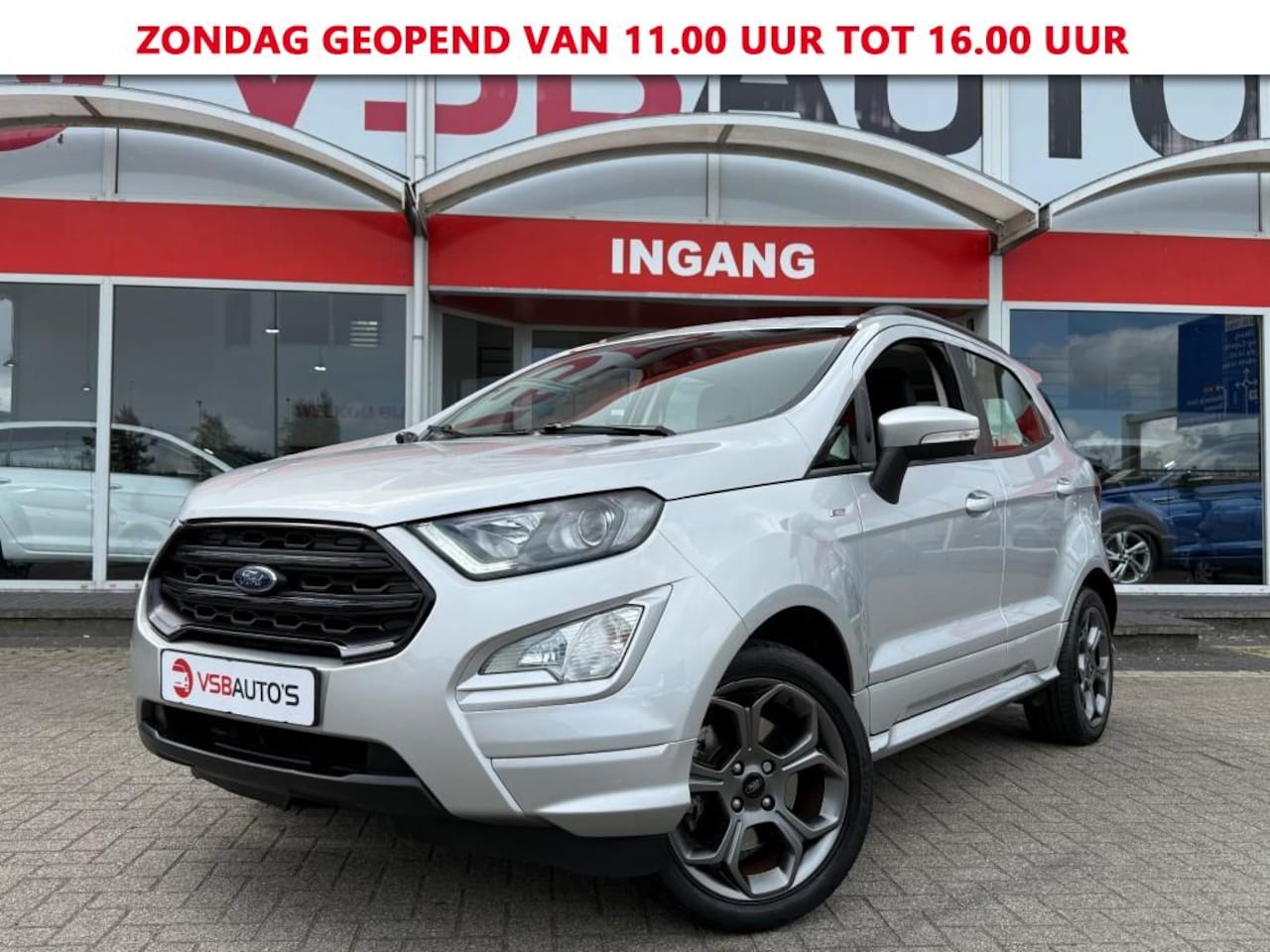 Ford EcoSport - 1.0 ECOBOOST 125PK ST-LINE HALF-LEER NAVI TREKHAAK AIRCO LMV PDC - AutoWereld.nl