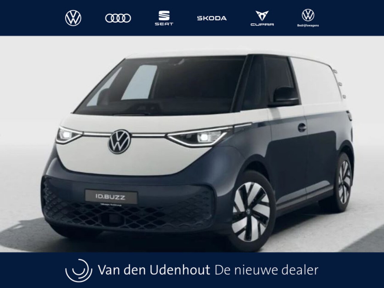 Volkswagen ID. Buzz Cargo - Anniversary Edition 79 kWh 250kW 340PK 4MOTION Two Tone Wit/Blauw - AutoWereld.nl