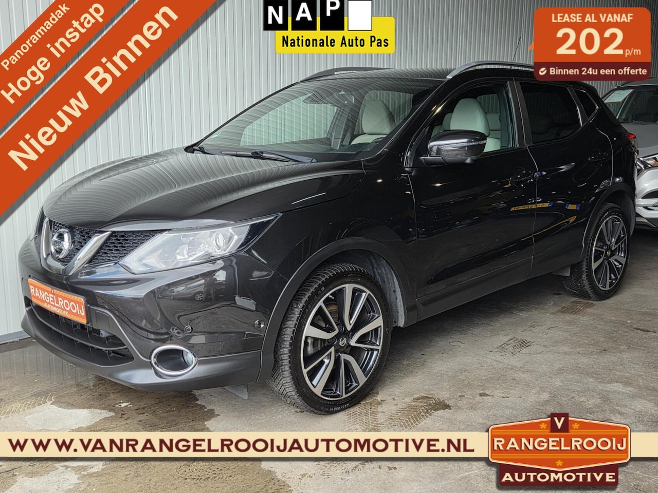 Nissan Qashqai - 1.2 Tekna 1.2 Tekna, pano, leer, stoelverw., clima, cruise, voorruitverw. - AutoWereld.nl