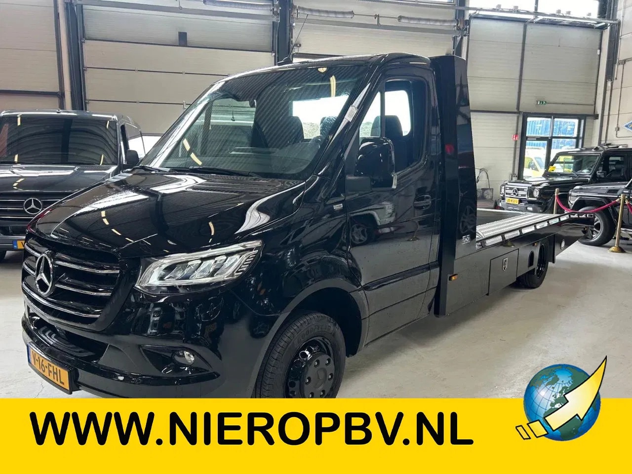 Mercedes-Benz Sprinter - 519CDI Tijhof Oprijwagen Automaat Airco Navi Cruisecontrol Trekhaak 3500kg NIEUW - AutoWereld.nl