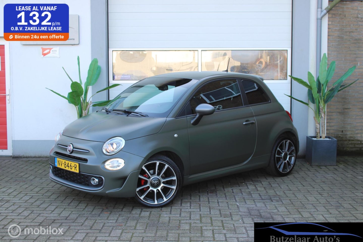 Fiat 500 Abarth - 0.9 TwinAir Turbo Sport Matgroen | Abarth | Leder - AutoWereld.nl