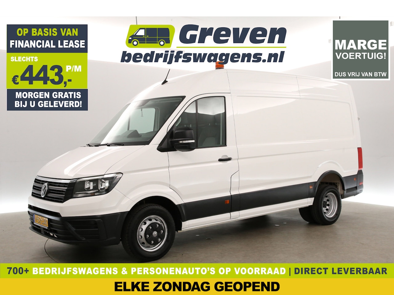 Volkswagen Crafter - 50 2.0 TDI L3H3 | MARGE! | Dubbellucht | 3500kg Trekgew. | 177PK Trekhaak Airco 3 Persoons - AutoWereld.nl